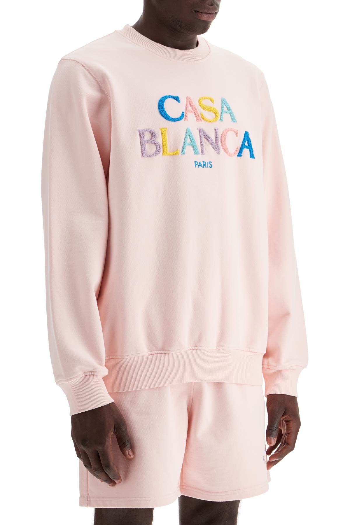 Casablanca Stacked Logo Crewneck Sweat   Pink