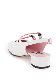 Carel Patent Leather Pêche Slingback Mary Jane   White