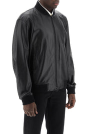 Closed Leather Bomber Jacket   Black