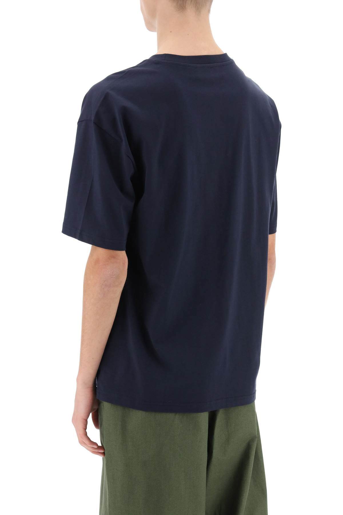 A.P.C. River T Shirt With Flocked Logo   Blue