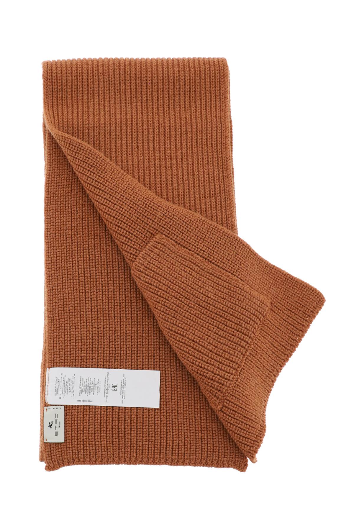 Etro Ribbed Wool Scarf   Brown