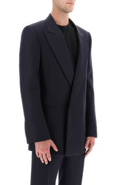 Alexander Mcqueen Wool And Mohair Double Breasted Blazer   Black