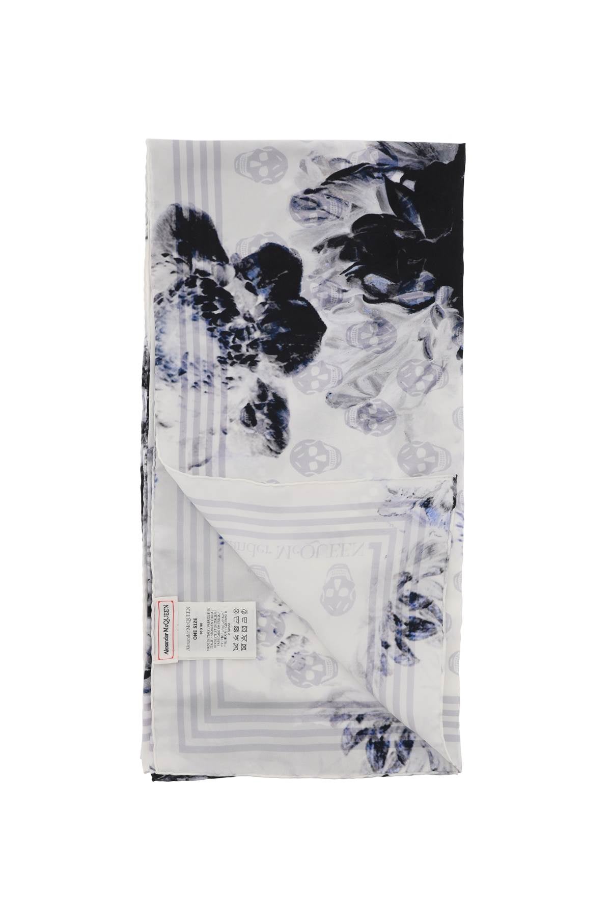 Alexander Mcqueen Silk Biker Scarf   White