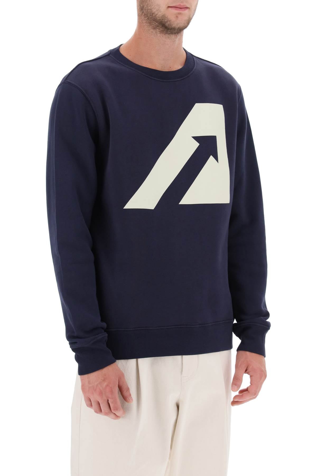 Autry Crew Neck Sweatshirt With Logo Print   Blue