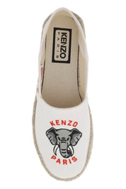 Kenzo Canvas Espadrilles With Logo Embroidery   White