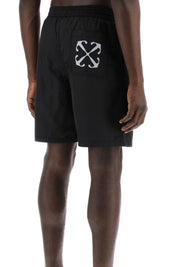 Off White Surfer Sea Bermuda Shorts   Black