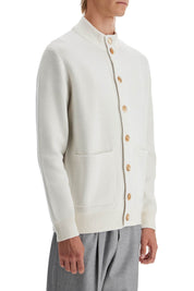 Brunello Cucinelli Double Knit Cardigan In Seven   White