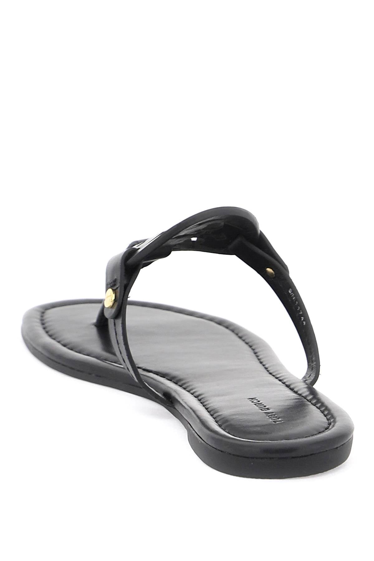 Tory Burch Miller Flip Flop Slides   Black