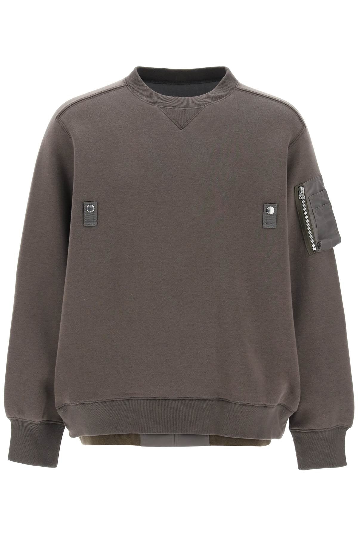 Sacai Double Hem Sweatshirt   Grey