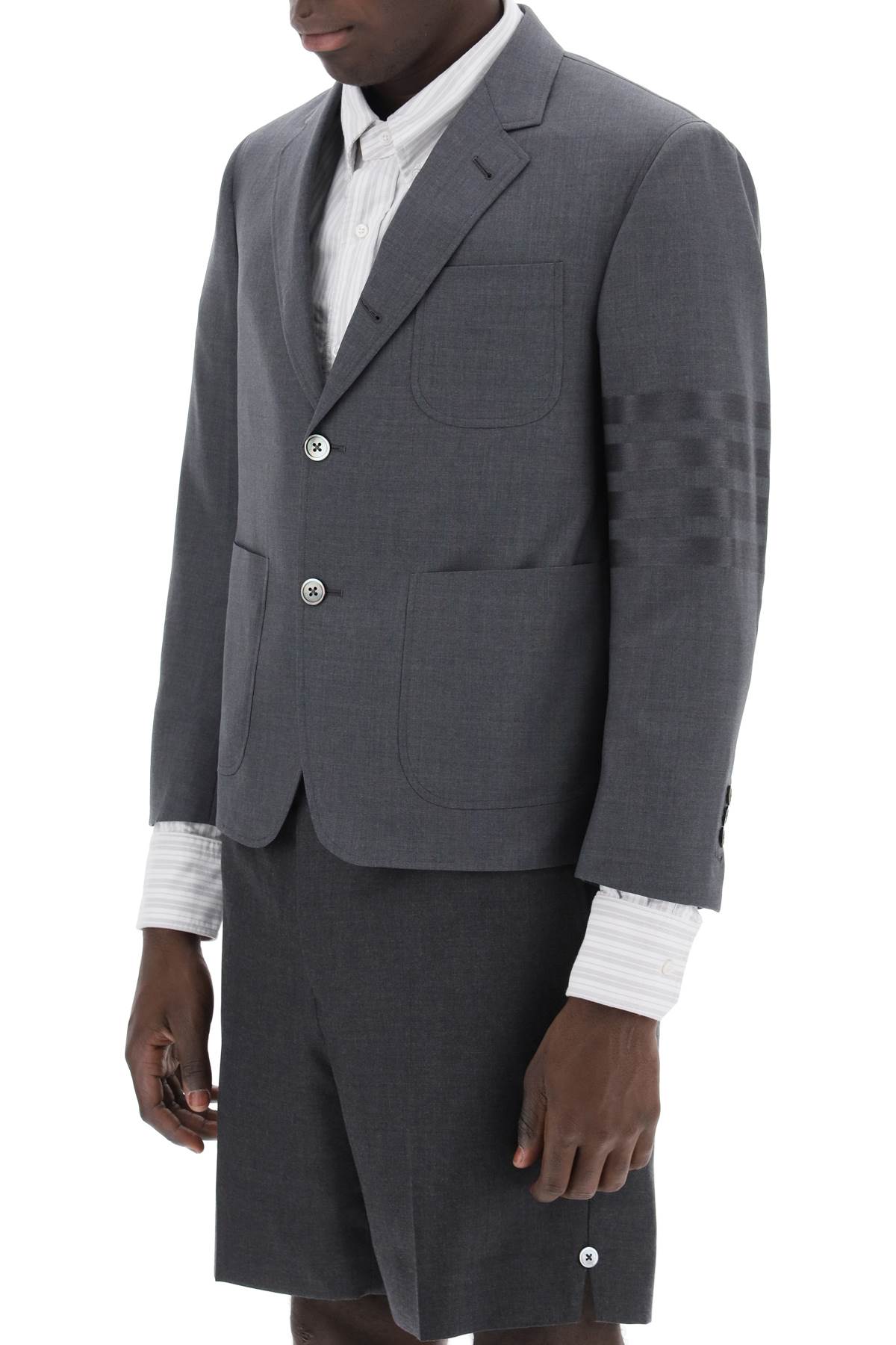 Thom Browne 4 Bar Jacket In Light Wool   Grey