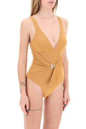 Max Mara Beachwear Replace With Double Quotefull Jersey And Lurex Jumpsuit   Orange