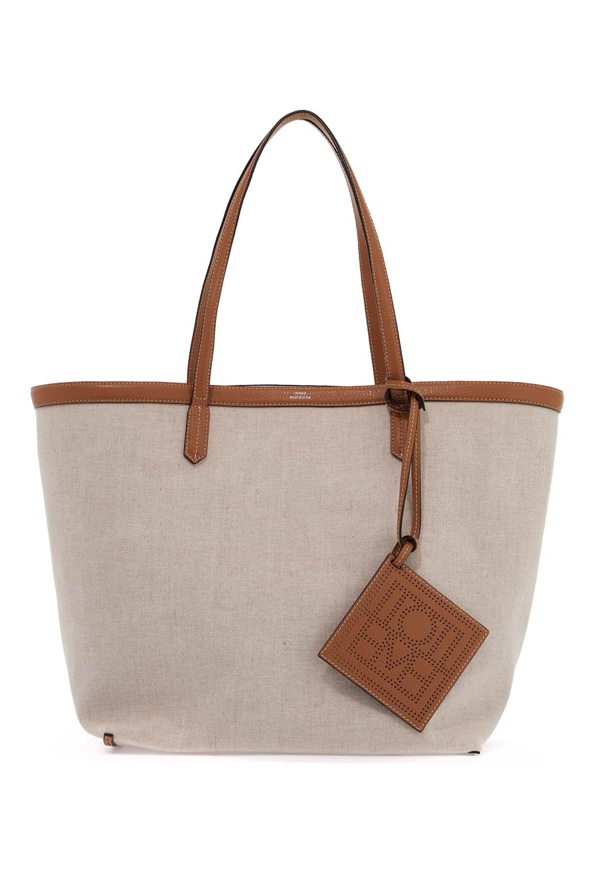 Toteme Travel Canvas Tote Bag For Everyday Use   Neutral