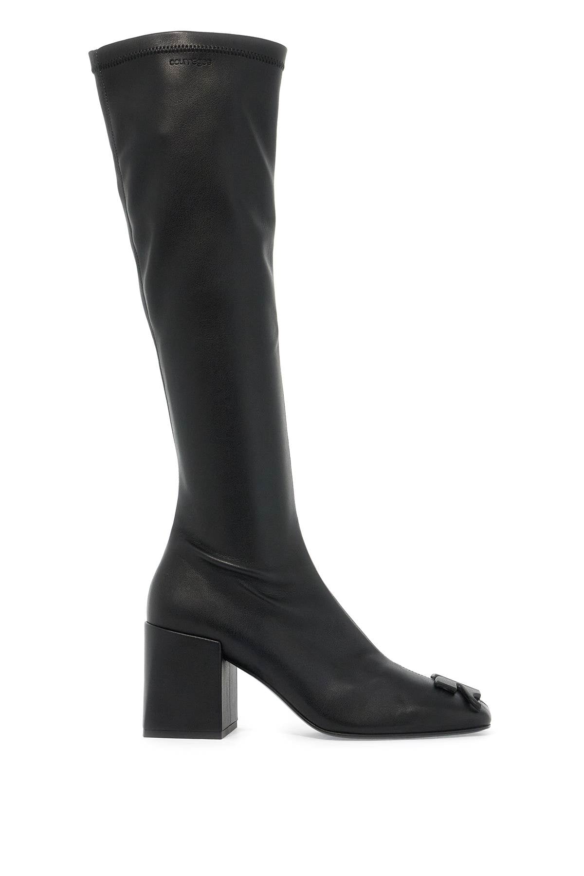 Courreges Stretch Reedition Boots In Faux Leather   Black