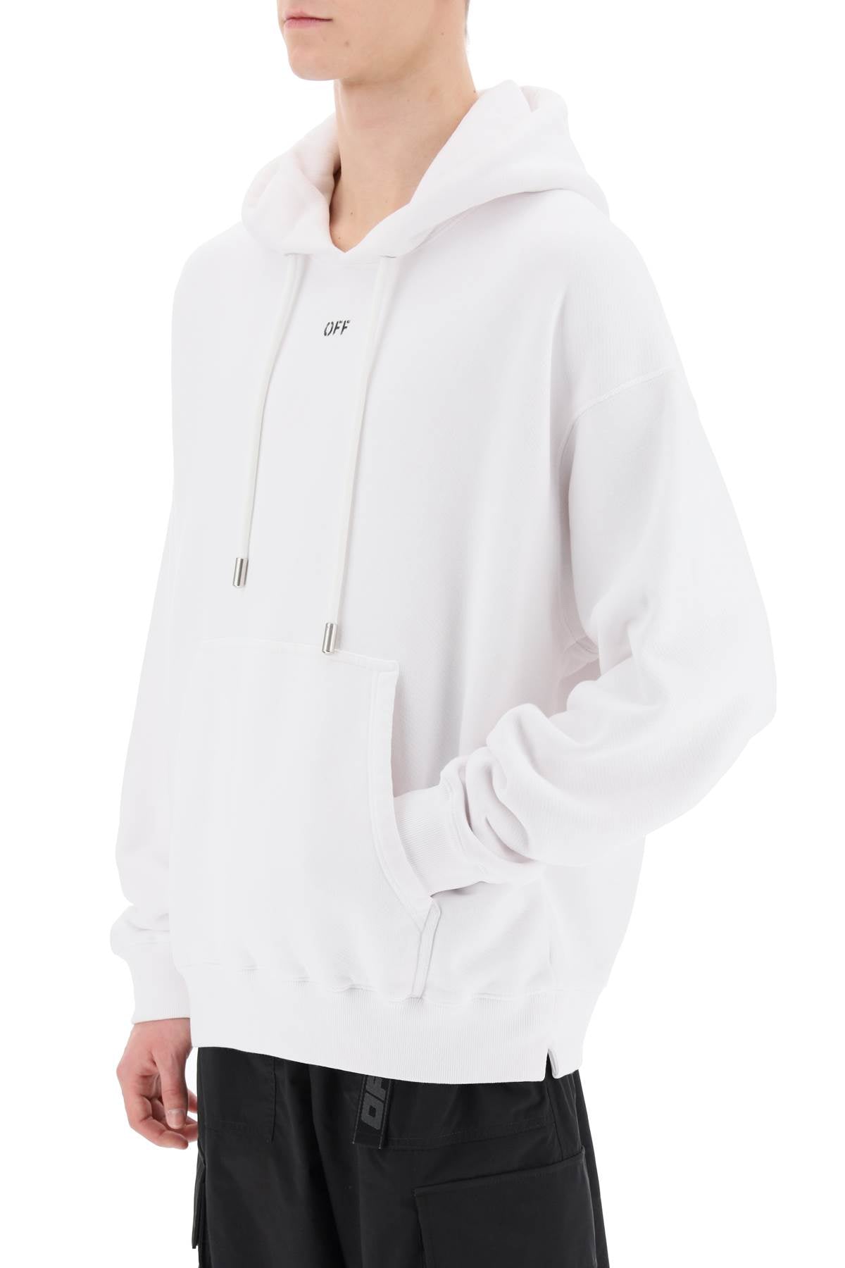 Off White Skate Hoodie With Off Logo   White