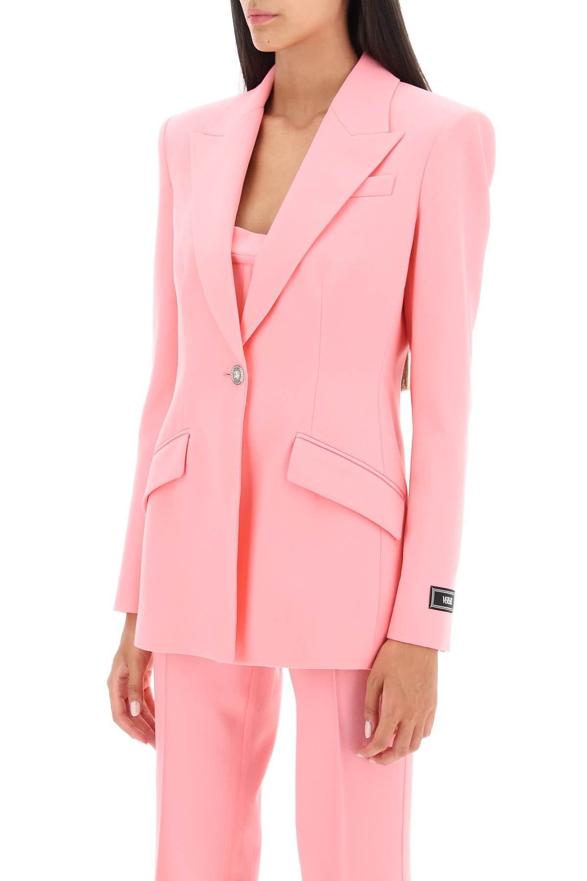 Versace Single Breasted Medusa Jacket   Pink