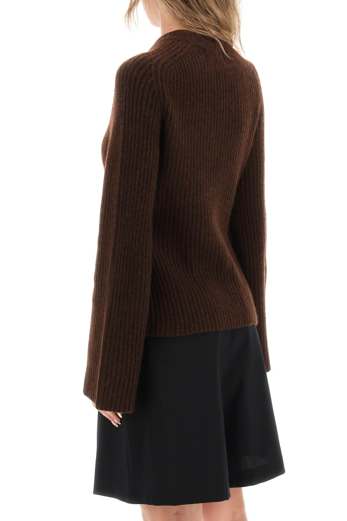 Loulou Studio 'Kota' Cashmere Sweater With Bell Sleeves   Brown