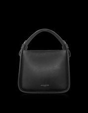 Le Parmentier Duplo Small Hammered Leather Bag - Italian Top Handle in Calf Leather