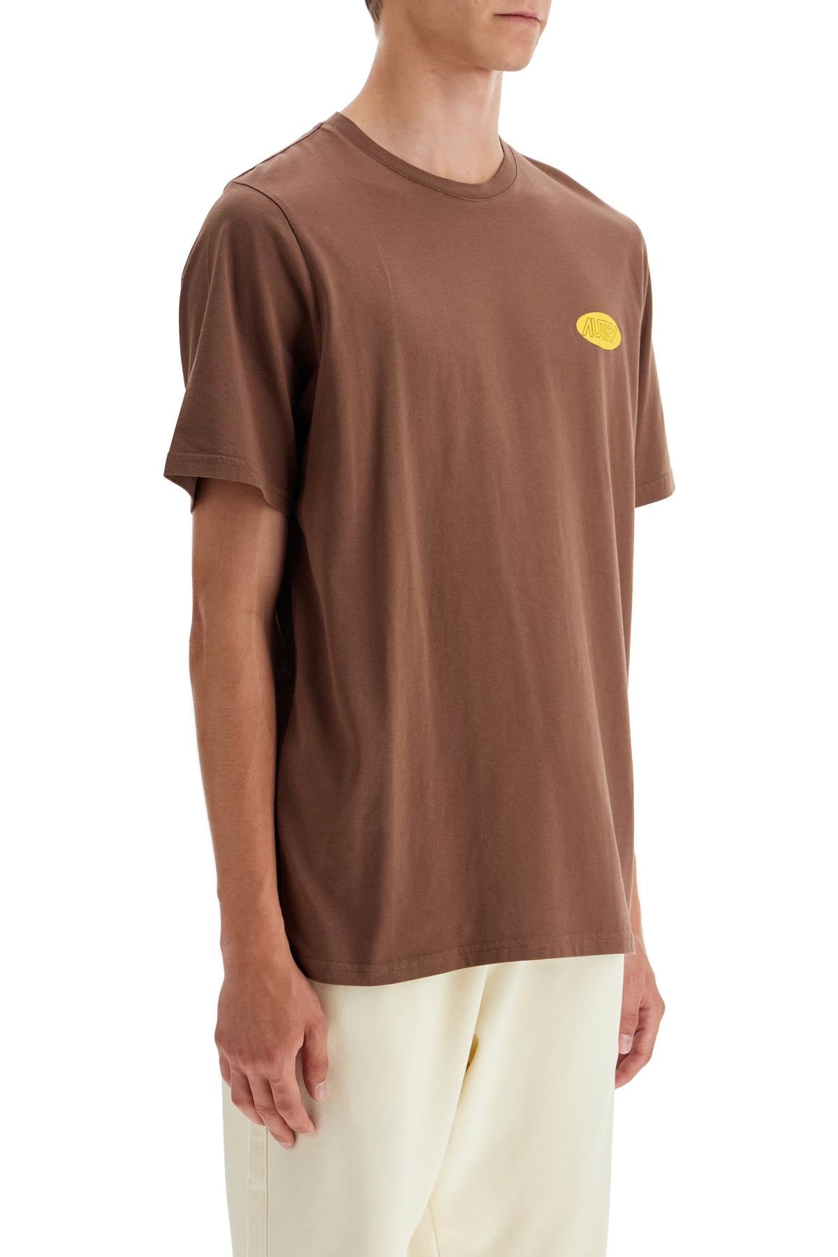 Autry Relaxed Fit Logo Print T Shirt   Brown