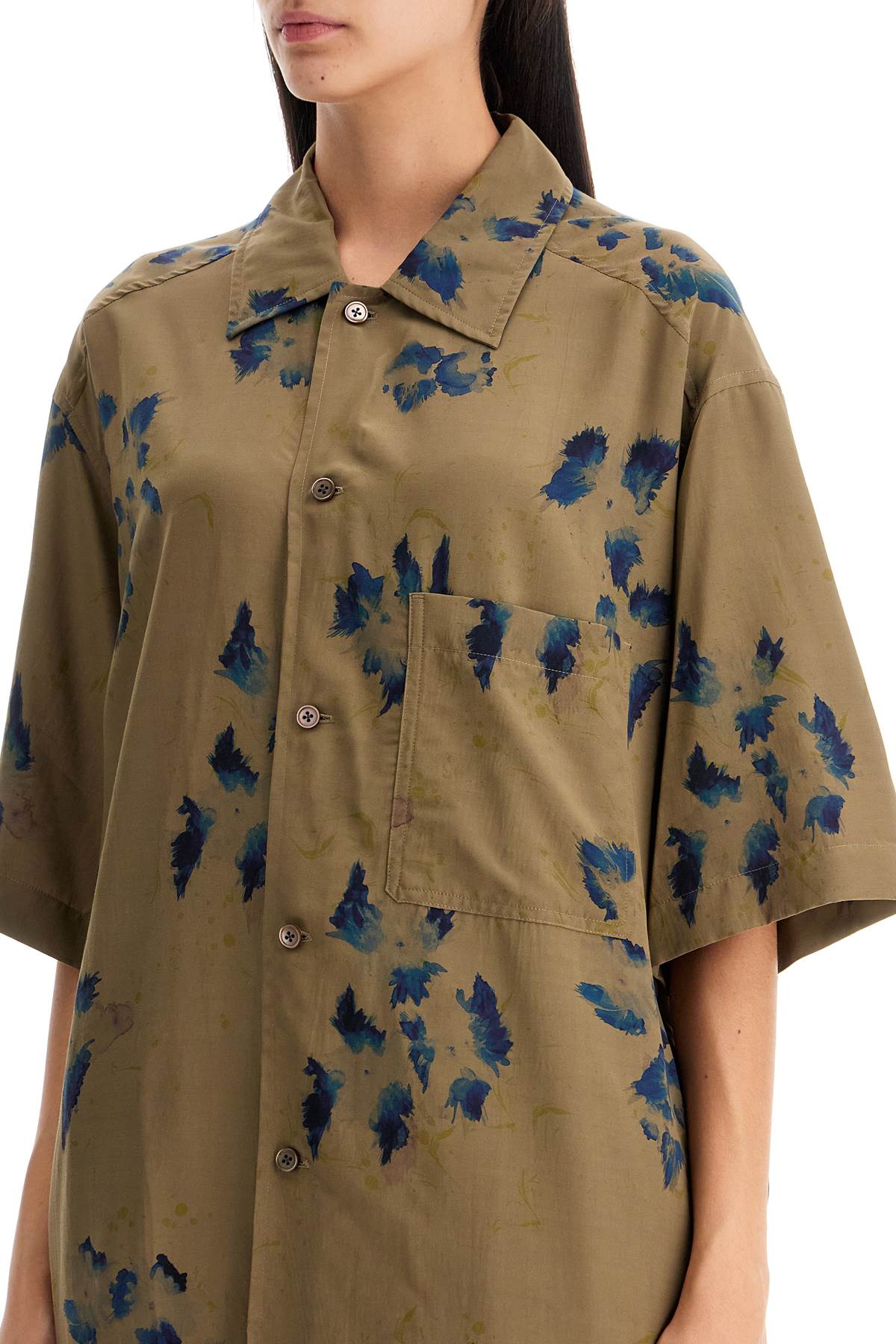 Lemaire Oversized Floral Shirt   Khaki