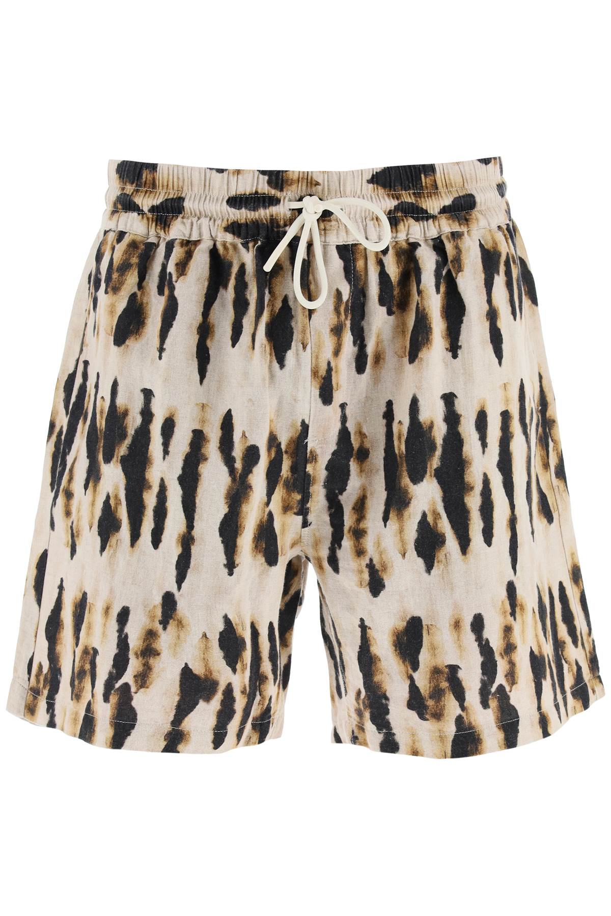 Portuguese Flannel 'Borra' Linen Cotton Shorts   Beige