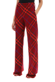 Burberry Check Wool Pants   Red