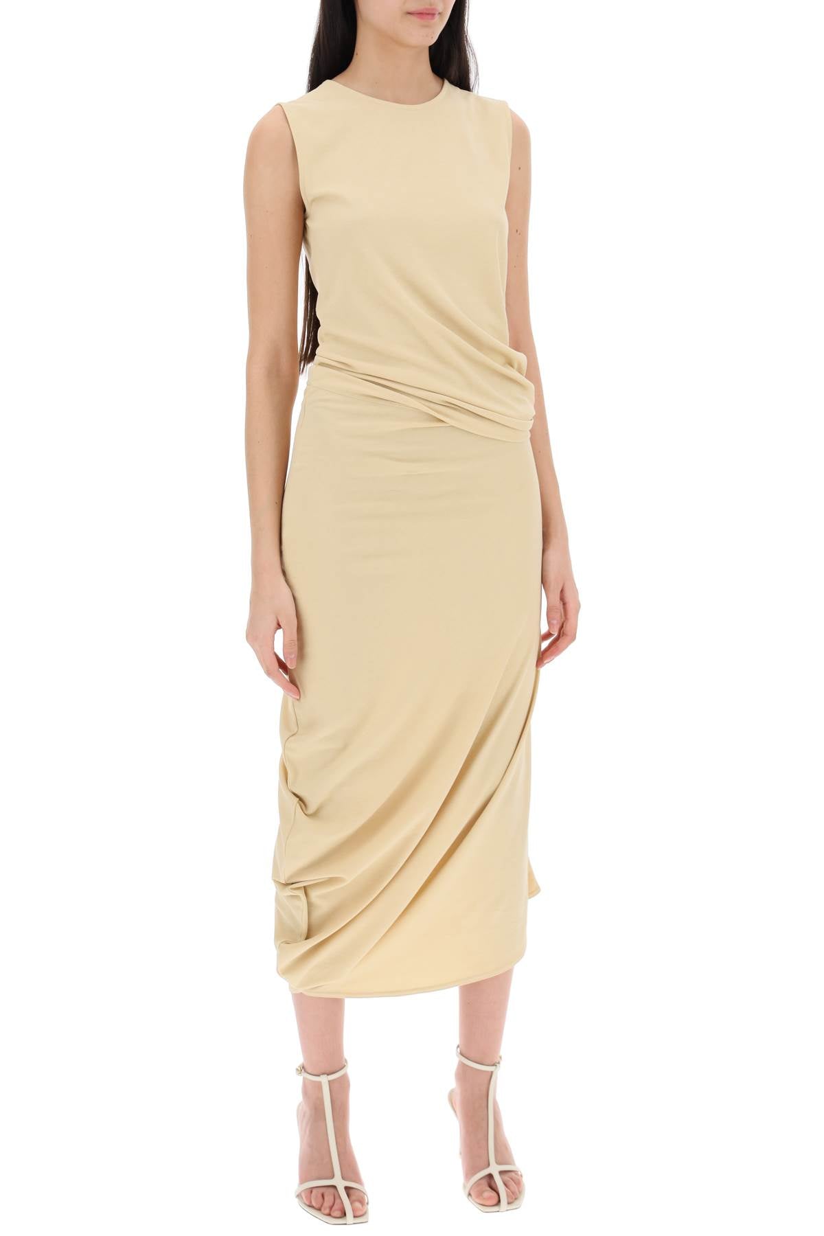 Lemaire Twisted Midi Dress   Beige