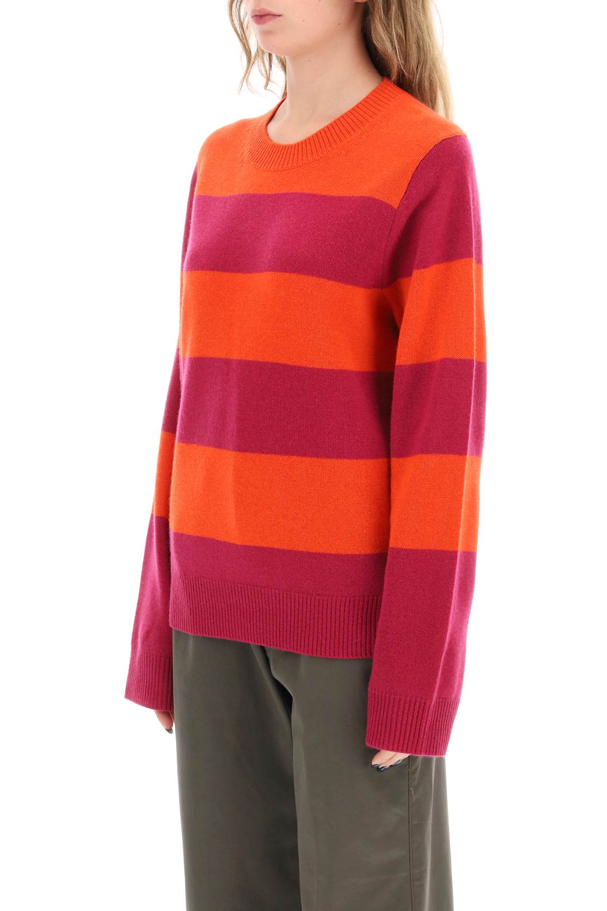 Guest In Residence Striped Cashmere Sweater   Red