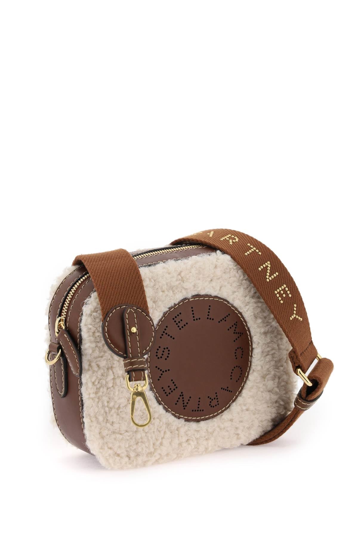 Stella Mc Cartney Shearling Camera Bag   Brown