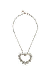 Alessandra Rich Necklace With Heart Pendant   Silver