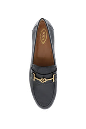 Tod's Leather Loafers With Bow   Black