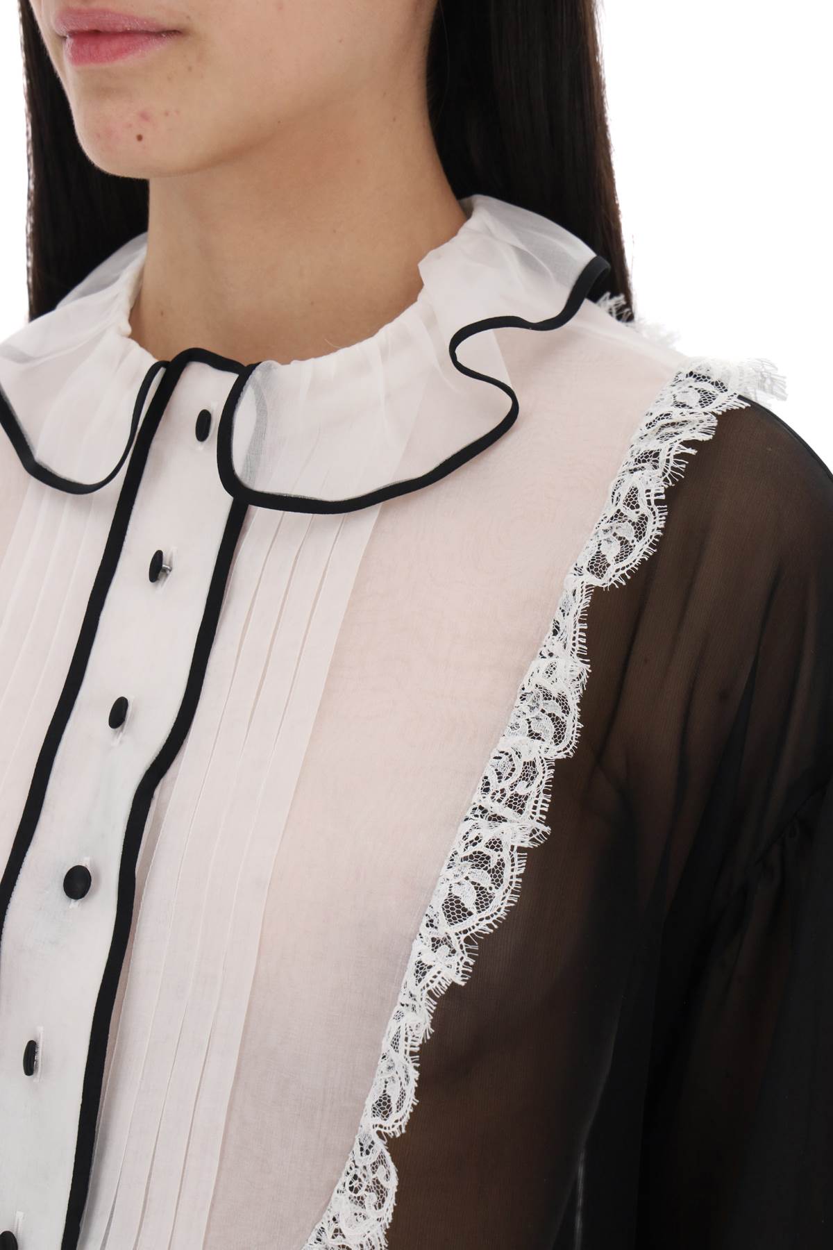 Dolce & Gabbana Chiffon Blouse With Plastr   White