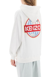 Kenzo World Embroidered Hoodie   White