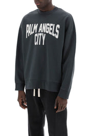 Palm Angels Pa City Crewneck Sweatshirt   Grey