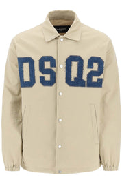 Dsquared2 Cotton Coach Overshirt   Beige