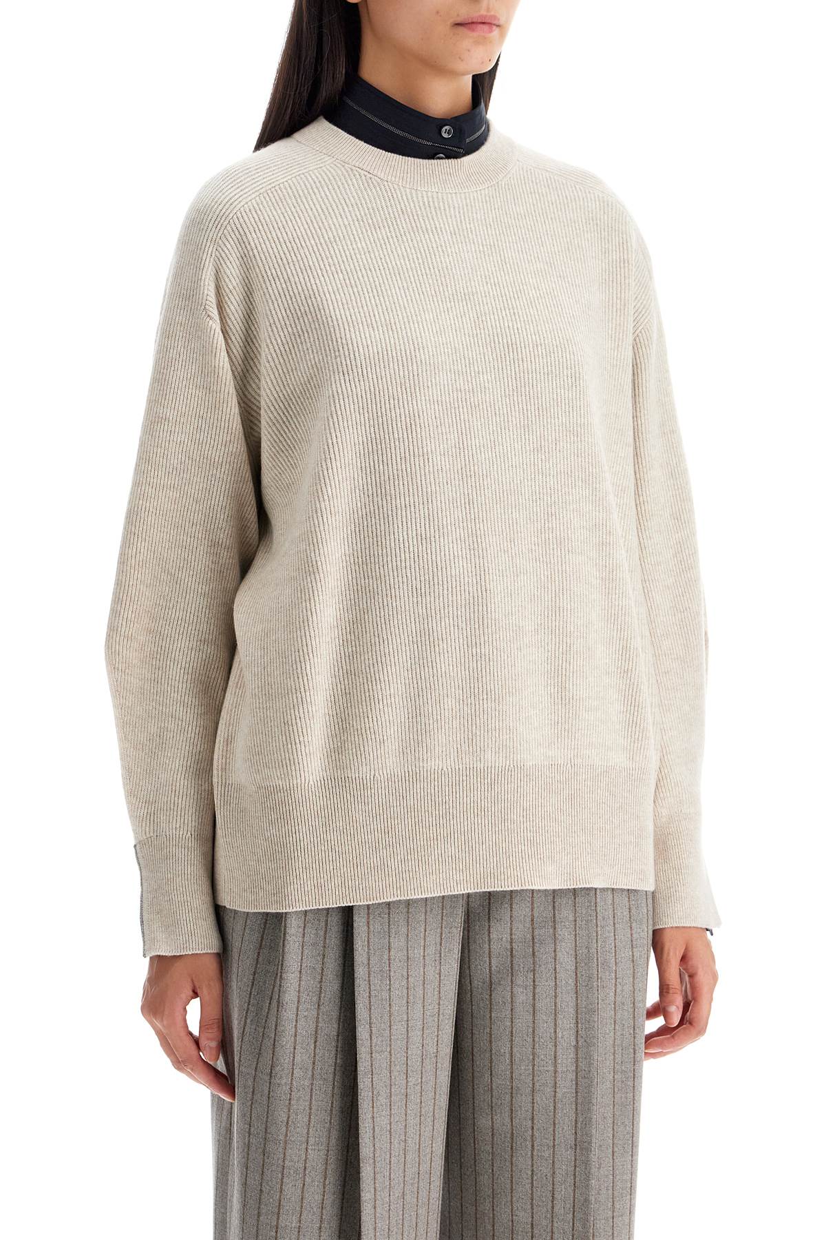 Brunello Cucinelli Cashmere Boxy Pullover   Beige