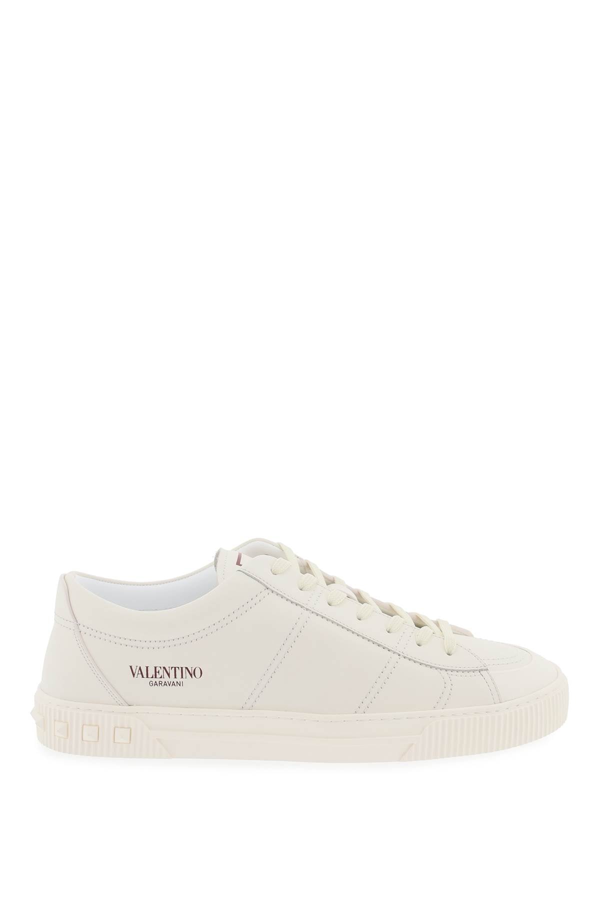 Valentino Garavani Leather Cityplanet Sneakers   Neutral