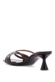 D'accori Python Print Leather Lust Mules   Brown