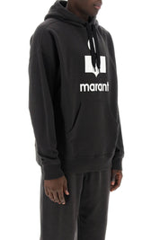 Marant Miley Flocked Logo Hoodie   Black