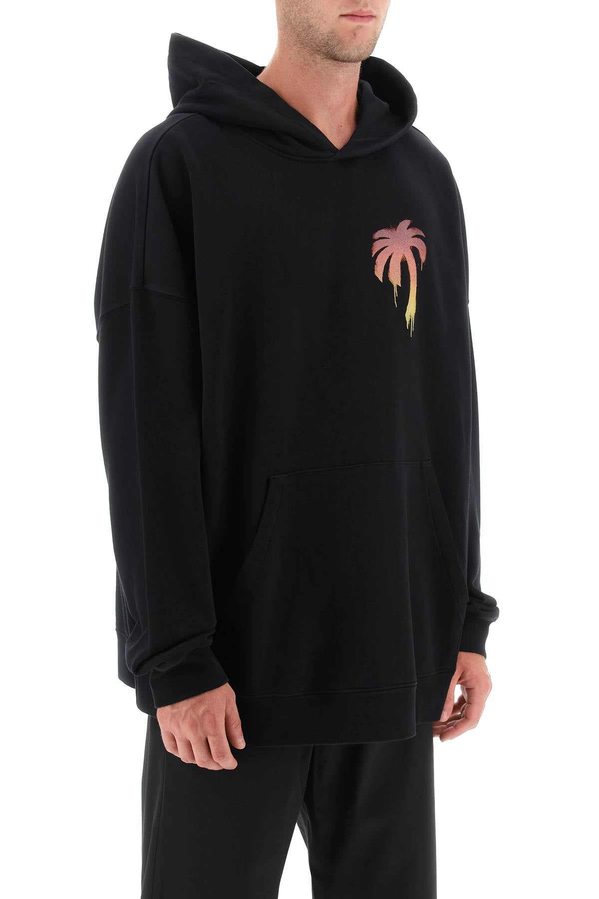 Palm Angels I Love Pa Oversized Hoodie   Black