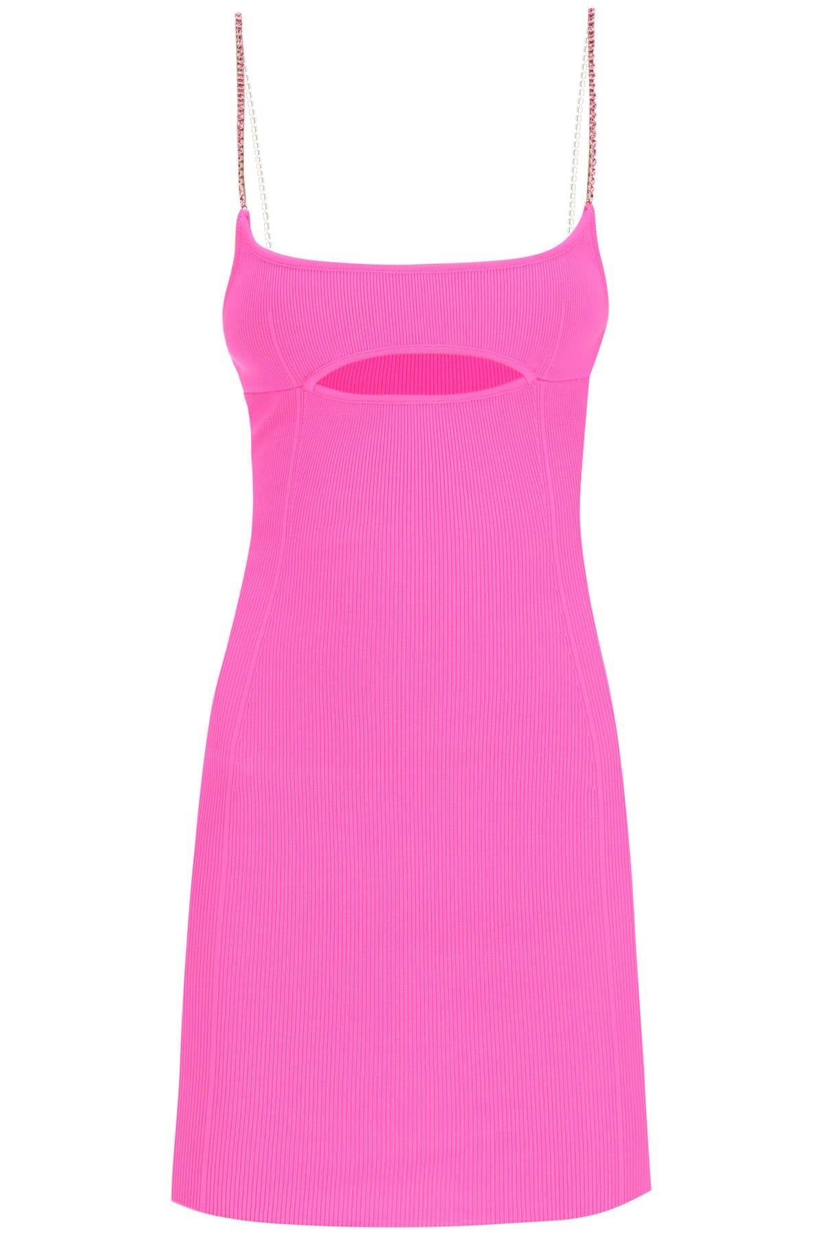 Gcds Cut Out Mini Dress With Rhinestone Straps   Fuchsia