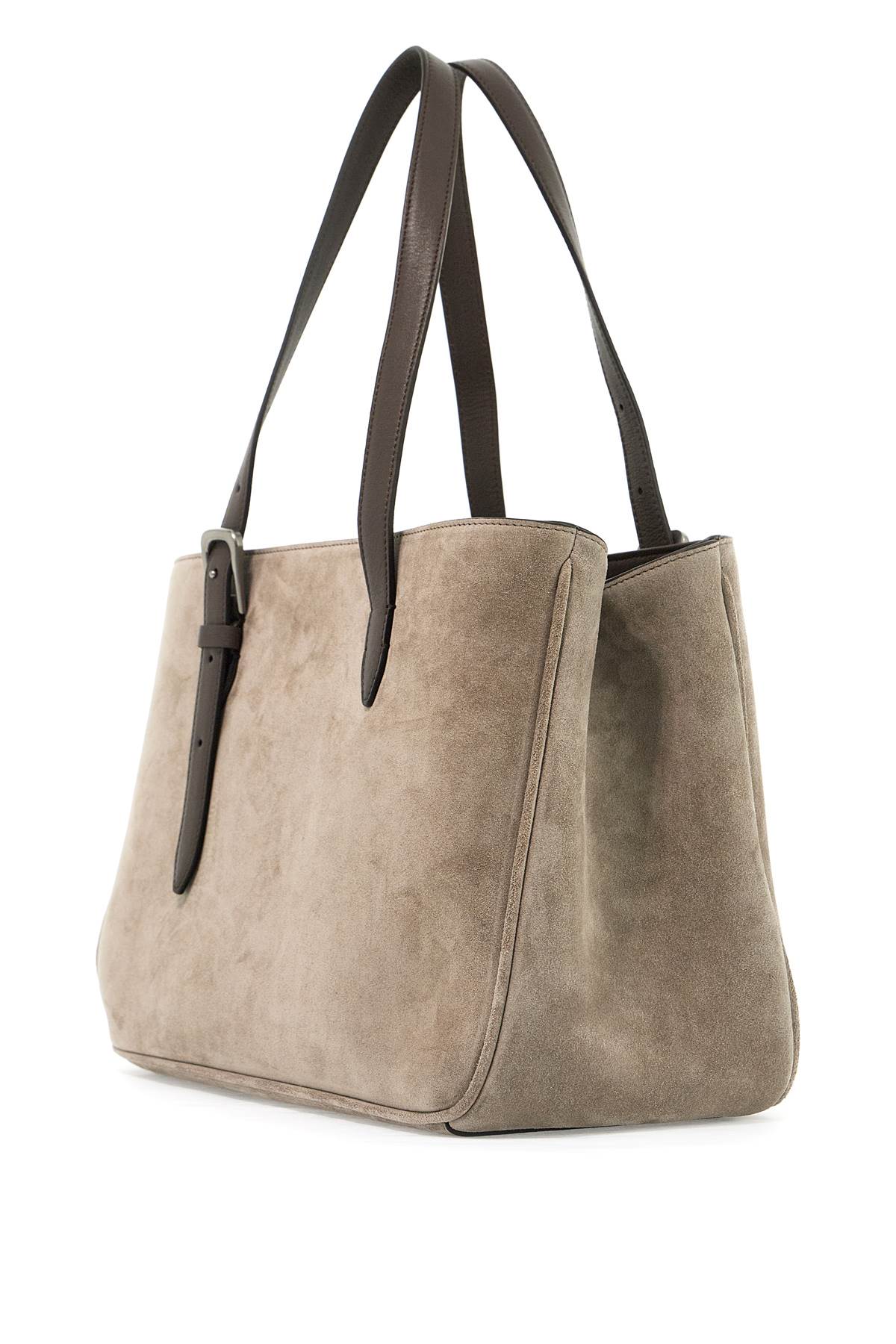 Brunello Cucinelli Suede Shoulder Bag With Seven   Neutral