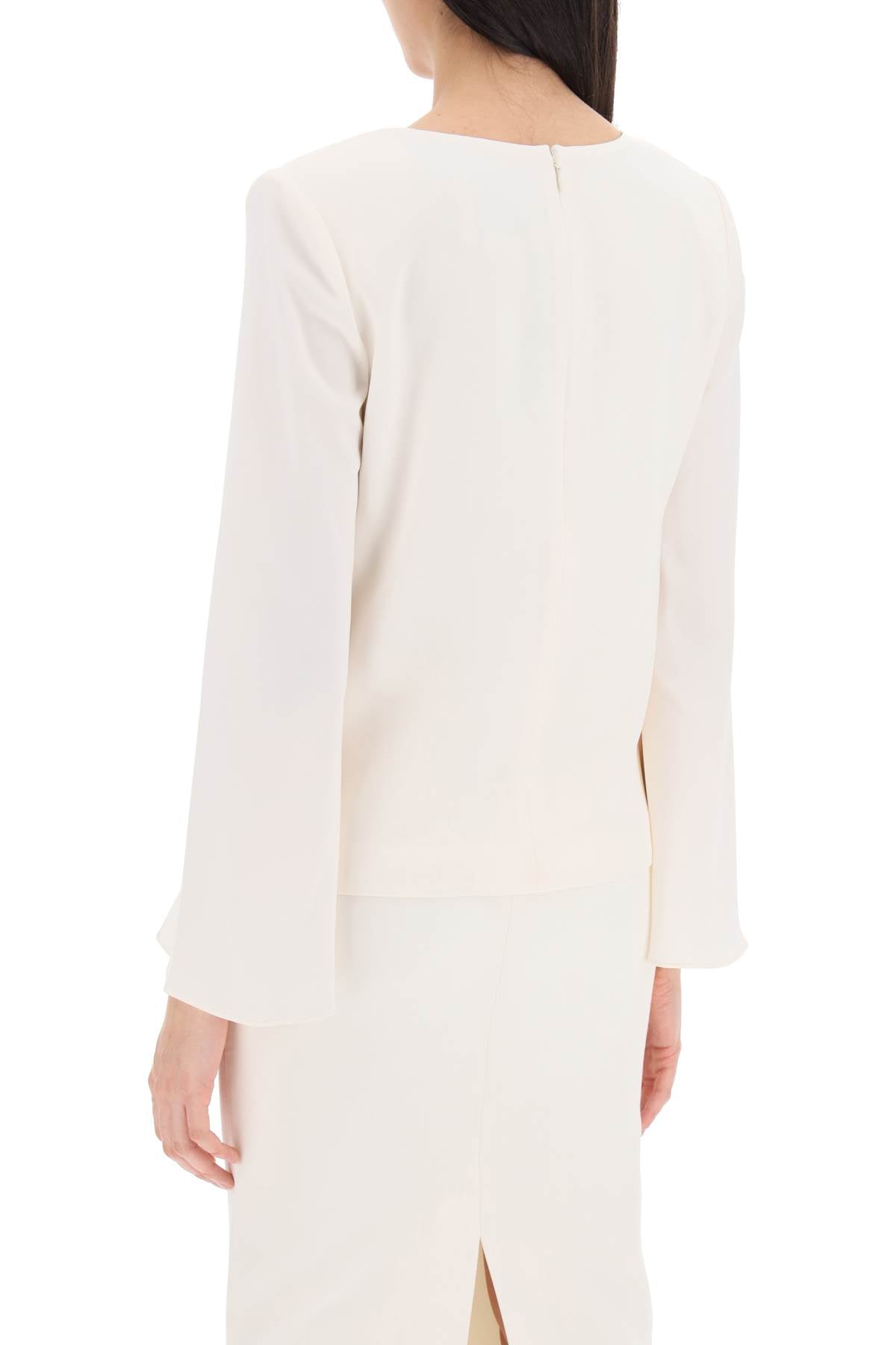 Roland Mouret "cady Top With Flared Sleevereplace With Double Quote   White