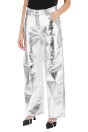 Interior Sterling Pants In Laminated Leather   Silver