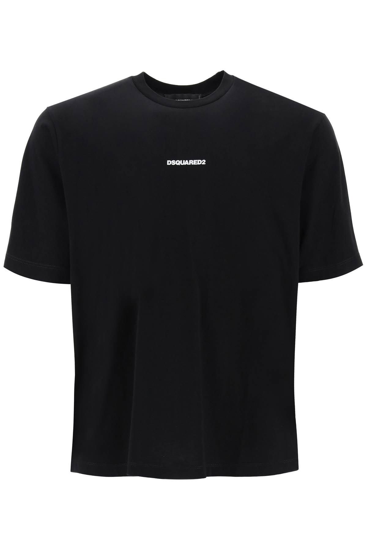 Dsquared2 Slouch Fit T Shirt With Logo Print   Black