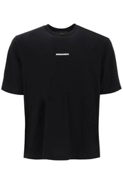 Dsquared2 Slouch Fit T Shirt With Logo Print   Black