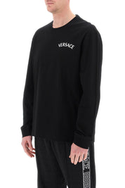 Versace Milano Stamp Long Sleeved T Shirt   Black