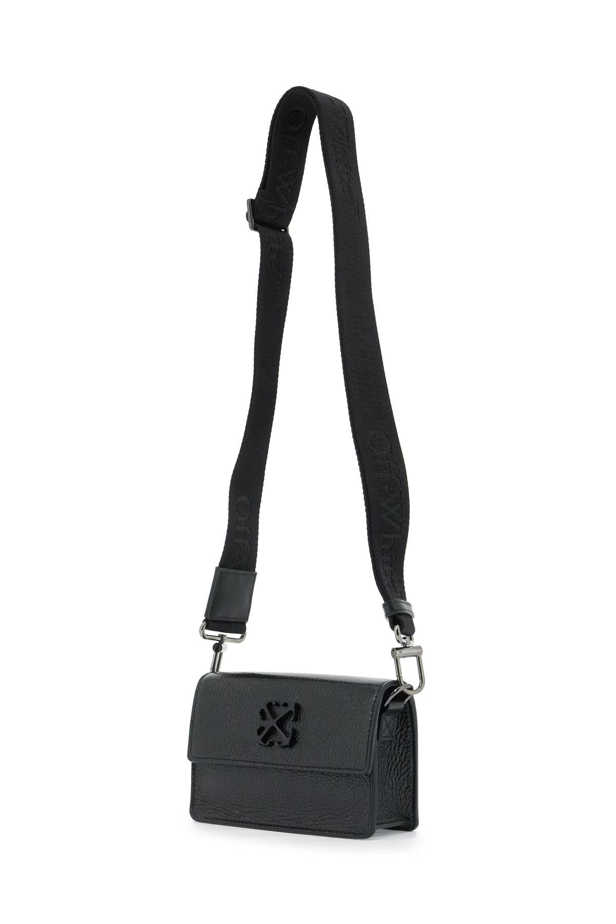 Off White Soft Mini Jitney Shoulder Bag   Black