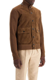 Tom Ford Knit And Suede Blouson   Brown