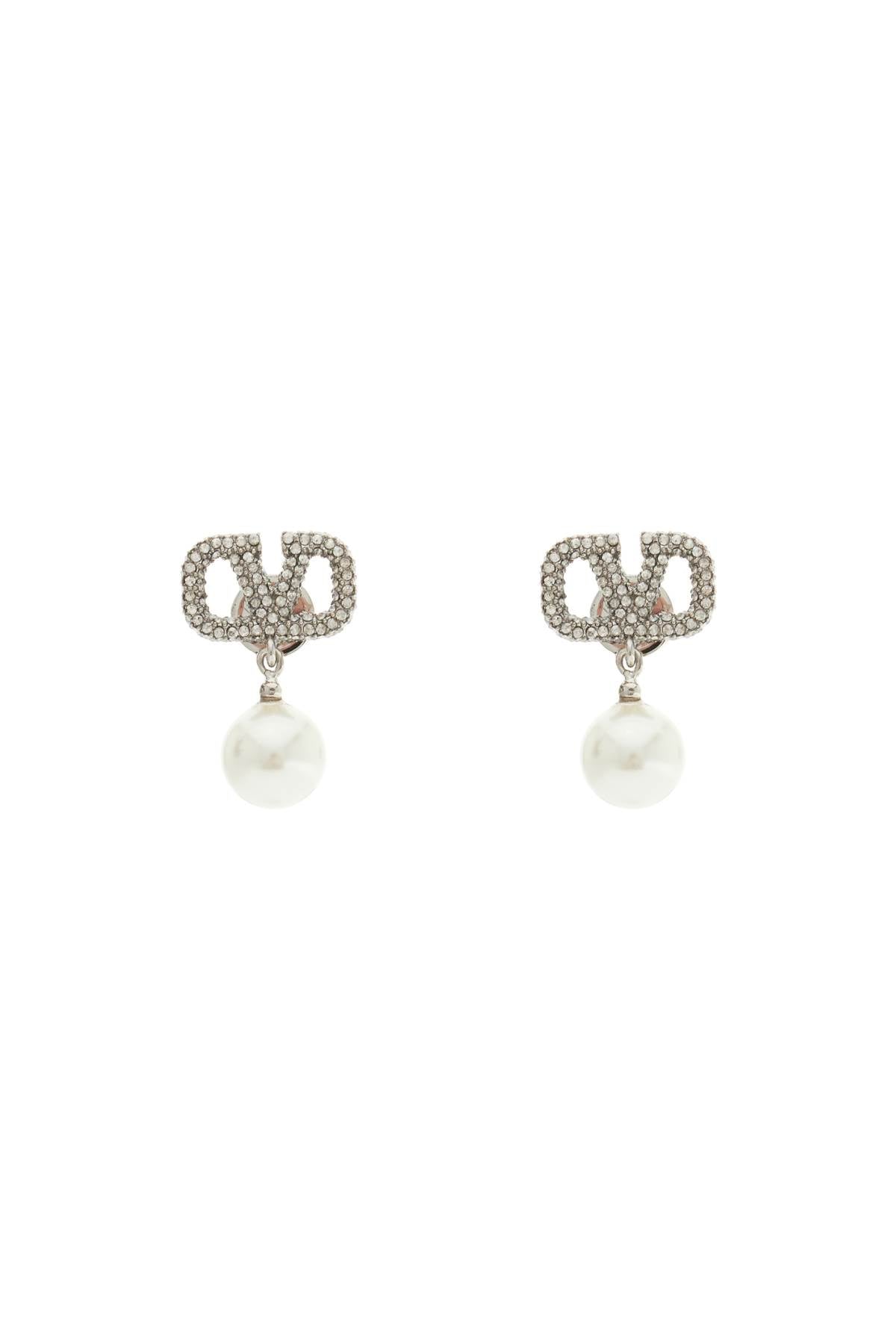 Valentino Garavani Vlogo Signature Earrings With Swarovski®   Silver