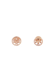 Tory Burch Miller Button Earrings In Italian Style   Pink